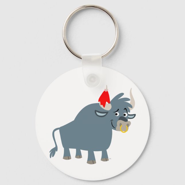 Niedlicher Cartoon Bull Schlüsselanhänger (Vorderseite)