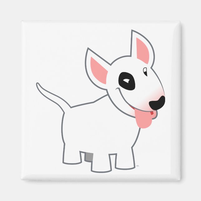 Niedlicher Cartoon Bull Terrier Magnet (Vorne)