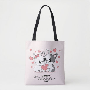 Niedlicher Cartoon Bulldog Liebhaber Herzlich Will Tasche