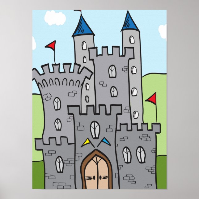 Niedlicher Cartoon Burg Poster (Vorne)