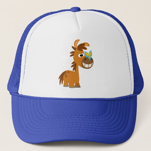 Niedlicher Cartoon Butterfly Pony Hat Truckerkappe (Vorderseite)