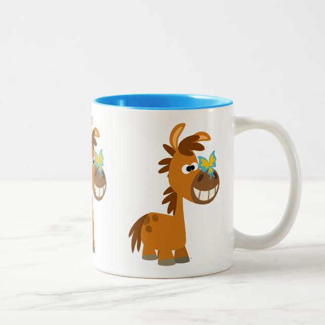 Niedlicher Cartoon Butterfly Pony Zweifarbige Tasse (Rechts)