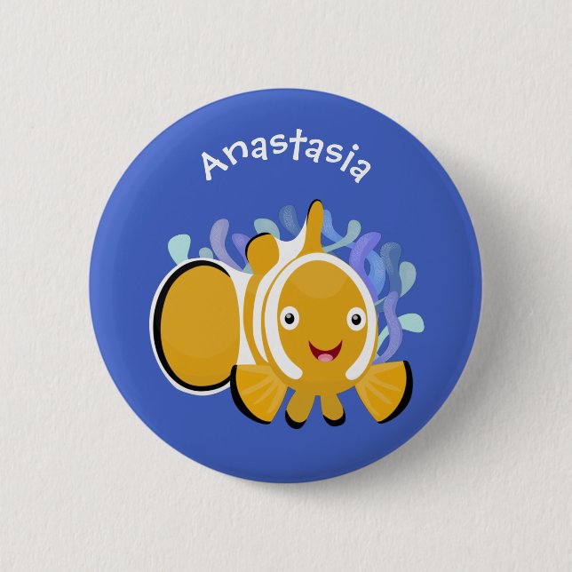Niedlicher Cartoon Button (Vorderseite)