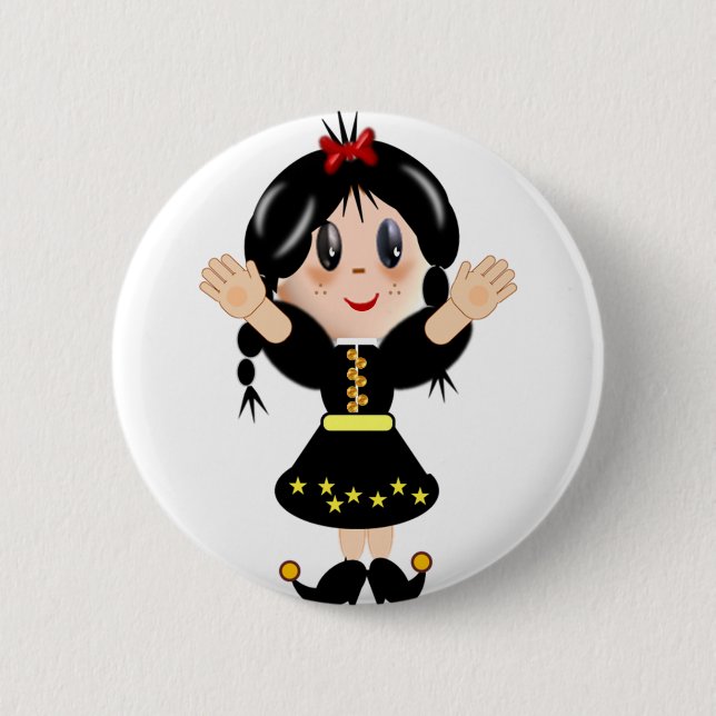 Niedlicher Cartoon Button (Vorderseite)