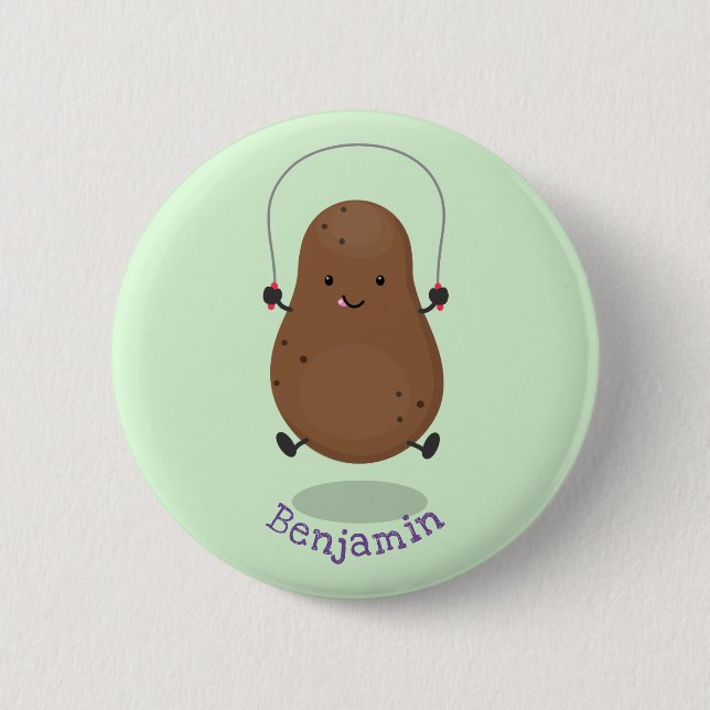 Niedlicher Cartoon Button (Vorderseite)