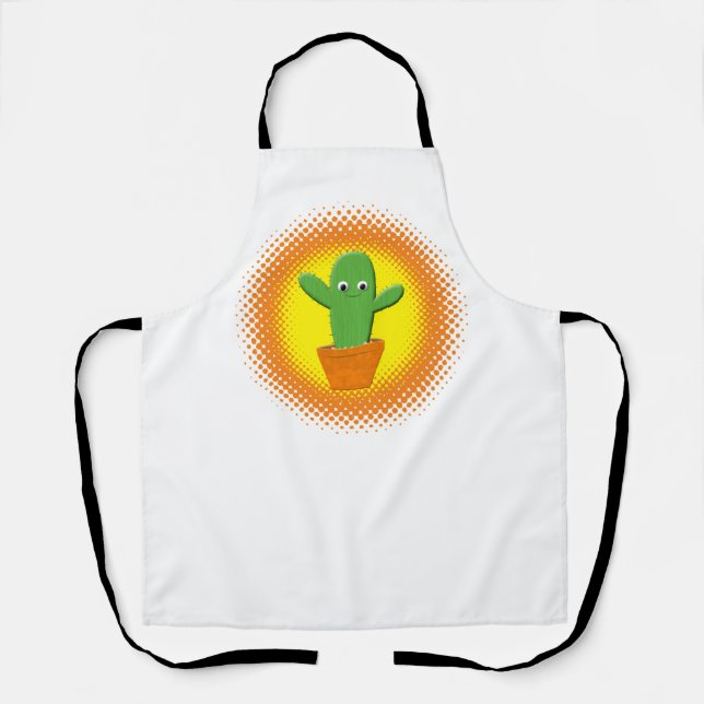 Niedlicher Cartoon Cactus Schürze (Vorderseite)