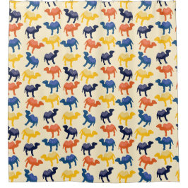 Niedlicher Cartoon Camels Muster Duschvorhang