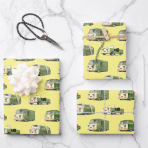 Niedlicher Cartoon Cars Lineup Geschenkpapier Set