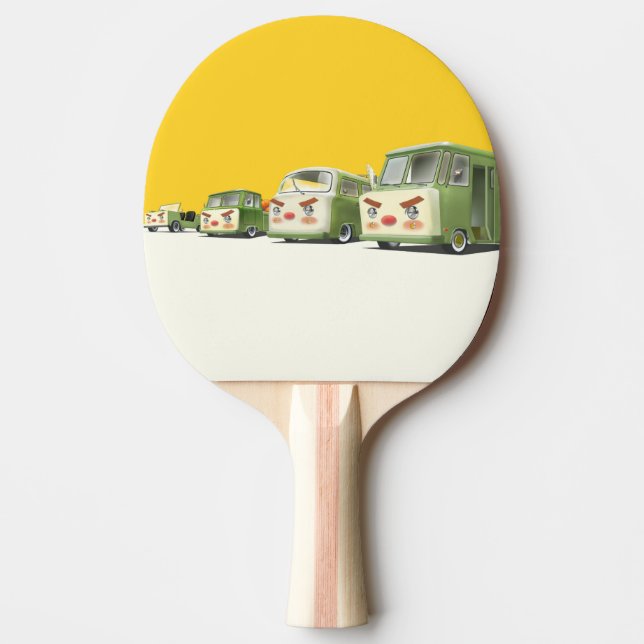 Niedlicher Cartoon Cars Lineup Tischtennis Schläger (Vorderseite)