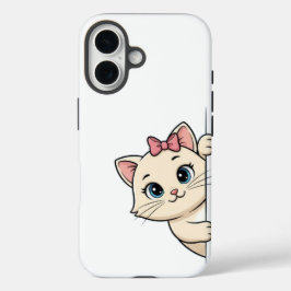 Niedlicher Cartoon Cat Flüchtige Blick iPhone 16 F Hülle