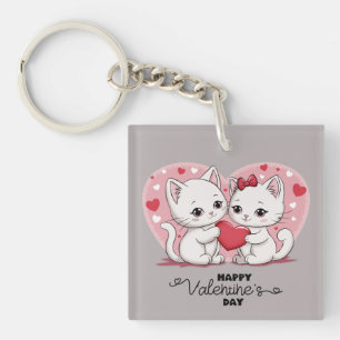 Niedlicher Cartoon Cat Lovers Herzlich Willkommen Schlüsselanhänger