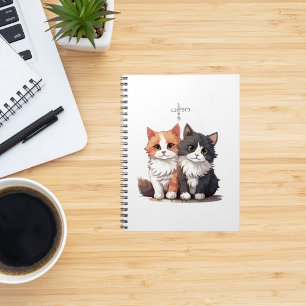 Niedlicher Cartoon Cats SpiralNotebook Notizblock