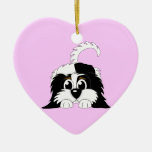 Niedlicher Cartoon Cavachon Keramikornament