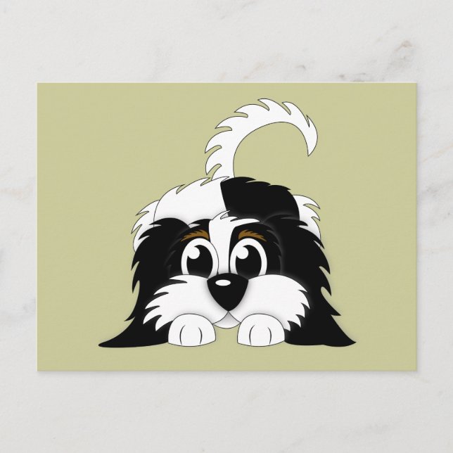 Niedlicher Cartoon Cavachon Postkarte (Vorderseite)