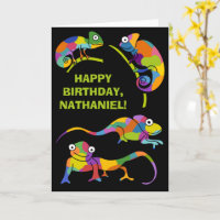 Niedlicher Cartoon Chameleons Personalisiert Gebur