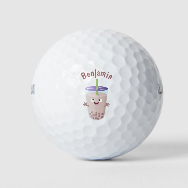 Niedlicher Cartoon-Charakter Golfball (Vorderseite)
