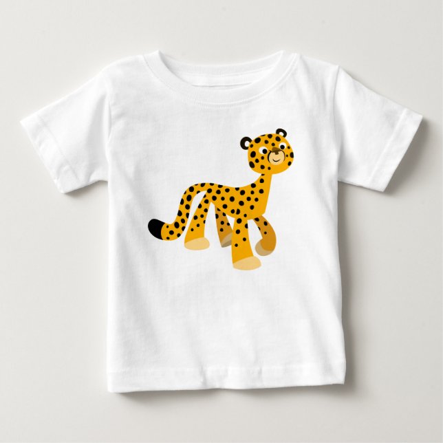 Niedlicher Cartoon Cheetah Baby T - Shirt (Vorderseite)