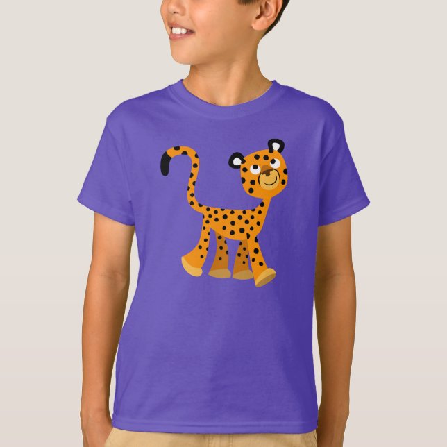 Niedlicher Cartoon Cheetah Children T - Shirt (Vorderseite)