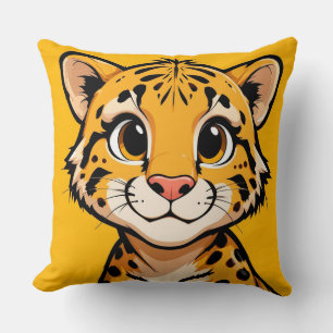 Niedlicher Cartoon Cheetah Cub Illustration Kissen