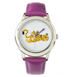 Niedlicher Cartoon Cheetah Watch Armbanduhr