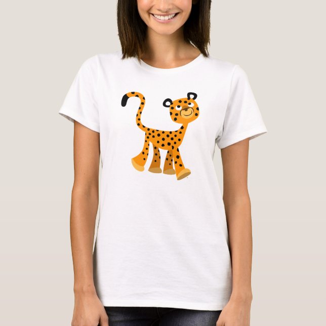 Niedlicher Cartoon Cheetah Women T - Shirt (Vorderseite)
