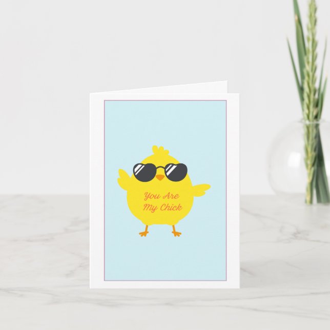 Niedlicher Cartoon Chick, BESTE FREUNDIN Funny Gal Karte (Vorderseite)