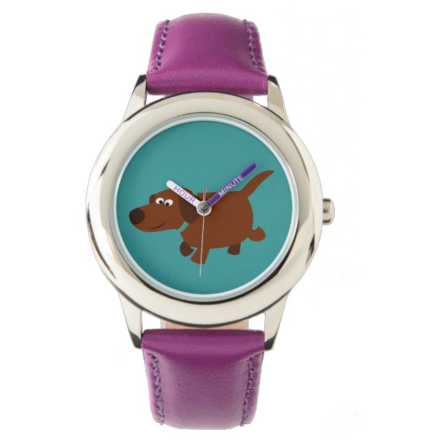 Niedlicher Cartoon Chocolate Labrador Watch Armbanduhr (Vorderseite)
