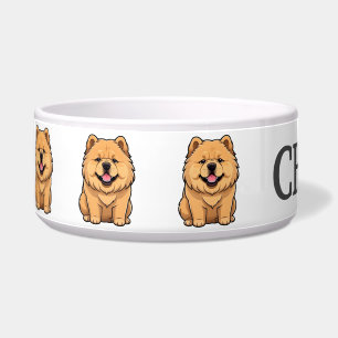 Niedlicher Cartoon Chow Chow Puppy personalisieren Napf