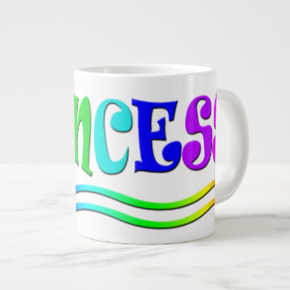 Niedlicher Cartoon Clip Art Rainbow Princess Tiara Jumbo-Tasse