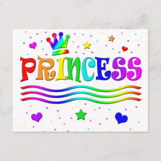 Niedlicher Cartoon Clip Art Rainbow Princess Tiara Postkarte
