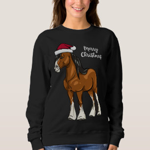 Niedlicher Cartoon Clydesdale Entwurf Weihnachten Sweatshirt