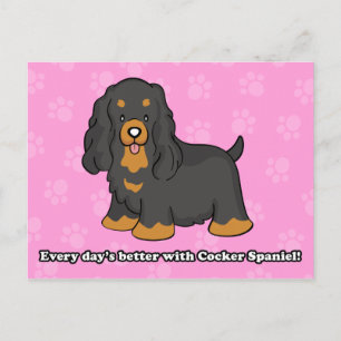 Niedlicher Cartoon Cocker Spaniel Postcard Postkarte