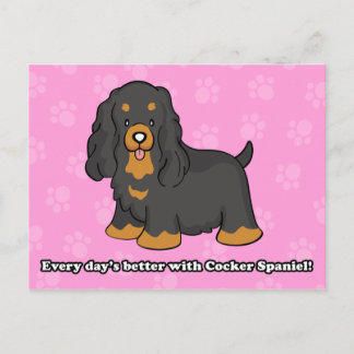 Niedlicher Cartoon Cocker Spaniel Postcard Postkarte