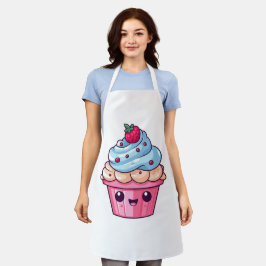 Niedlicher Cartoon Cupcake glückliches Lächeln Schürze