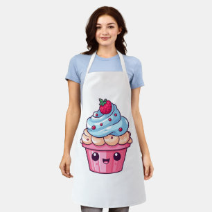 Niedlicher Cartoon Cupcake glückliches Lächeln Schürze
