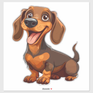 Niedlicher Cartoon Dackel Hund Aufkleber