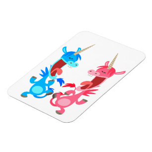 Niedlicher Cartoon Dancing Unicorns Flexible Magne Magnet