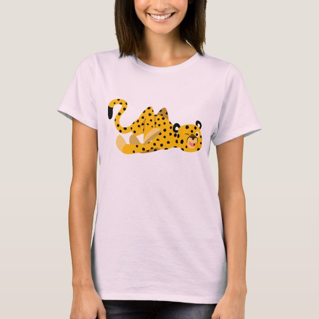 Niedlicher Cartoon Dashing Cheetah Women T - Shirt (Vorderseite)