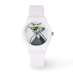 Niedlicher Cartoon der Katze Armbanduhr