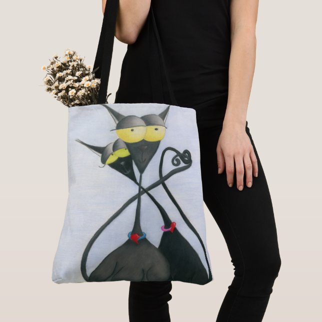 Niedlicher Cartoon der Katze Tasche (Von Nahem)