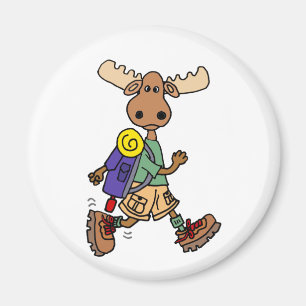 Niedlicher Cartoon der Moose Hiker Magnet