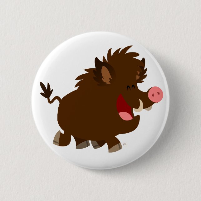 Niedlicher Cartoon, der wilder Button (Vorderseite)