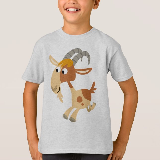 Niedlicher Cartoon, der Ziegenkinder-T - Shirt läu (Vorderseite)