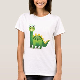 Niedlicher Cartoon des grünen Dinosauriers T-Shirt