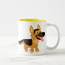 Niedlicher Cartoon Deutsche Schäferhunde Tasse