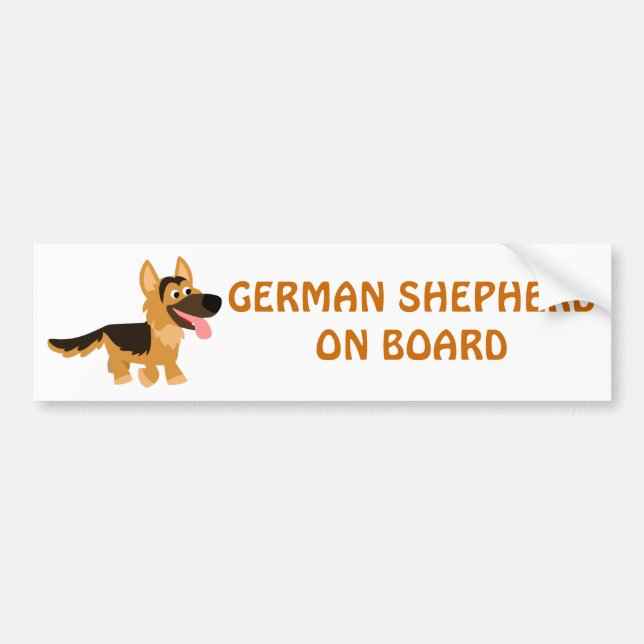 Niedlicher Cartoon Deutscher Schäferhund Autoaufkl Autoaufkleber (Vorne)