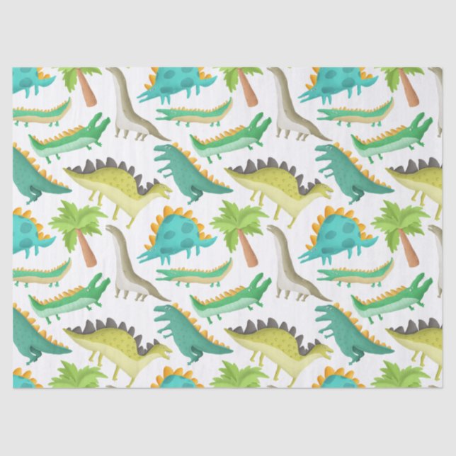 Niedlicher Cartoon Dinosaur Decoupage Seidenpapier (Vorderseite)