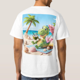Niedlicher Cartoon Dinosaur Entspannen am BeachT-S T-Shirt