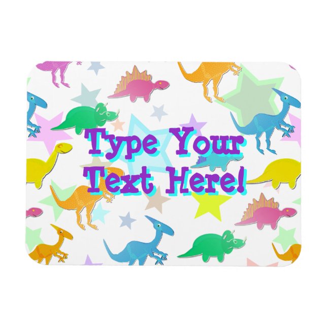 Niedlicher Cartoon Dinosaur Muster Magnet (Horizontal)