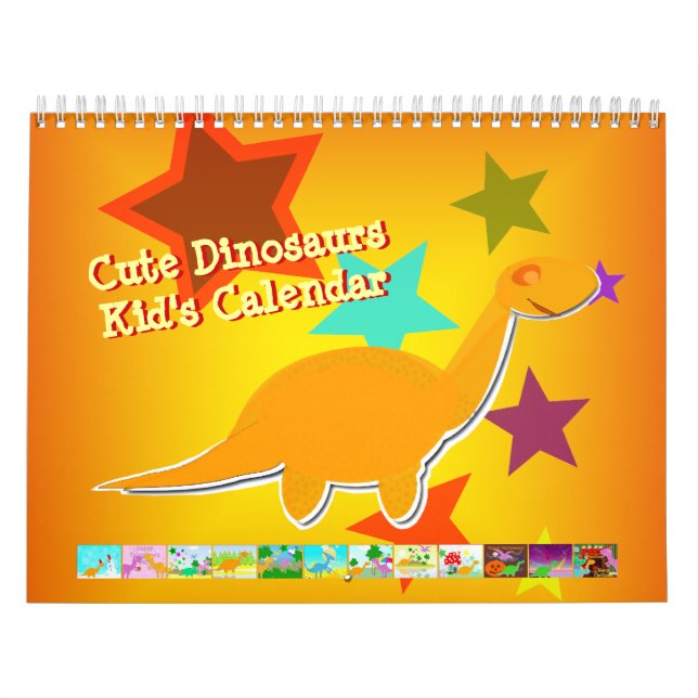 Niedlicher Cartoon-Dinosaurier-Kalender für Kinder Kalender (Titelbild)